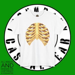 Rib Cage Graphic Tee — Golden Skeleton Chest Shirt