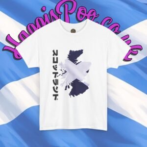 Japanese inspired Scotland Unisex T-Shirt, Scotland Japan Tee, Essantee Design Shirt, Tokyo Vibes Top, Asian Influence Clothing