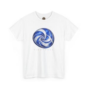 Celtic Fibonacci Spiral T-Shirt — Blue Saltire 'FIBONACCI' Graphic Tee