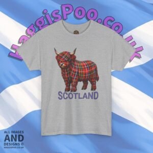 Scotland T-Shirt – Tartan Highland Cow Graphic Tee