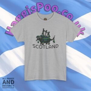 Scotland T-Shirt — Tartan Bagpipe Highland Dog Graphic Tee
